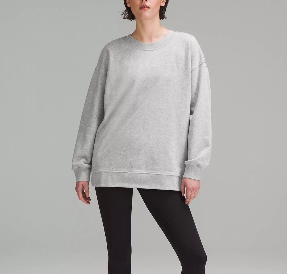 Lululemon Perfectly Oversized Crew Sweatshirt Heathered Core Ultra Light Grey 4